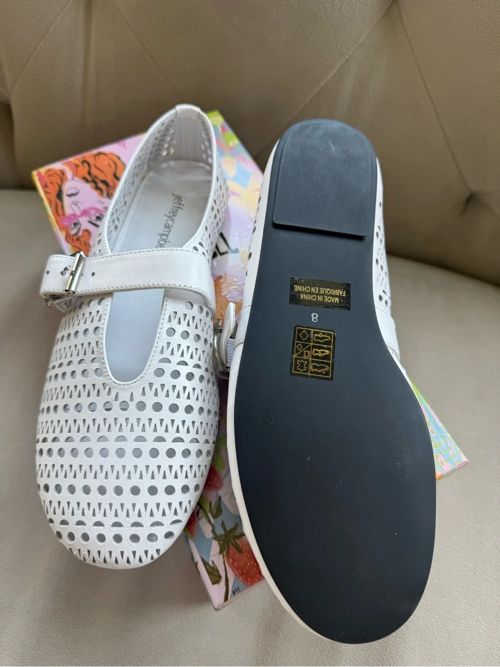 Brand New Jeffrey Campbell Shelly Mary Jane Flats US8/39